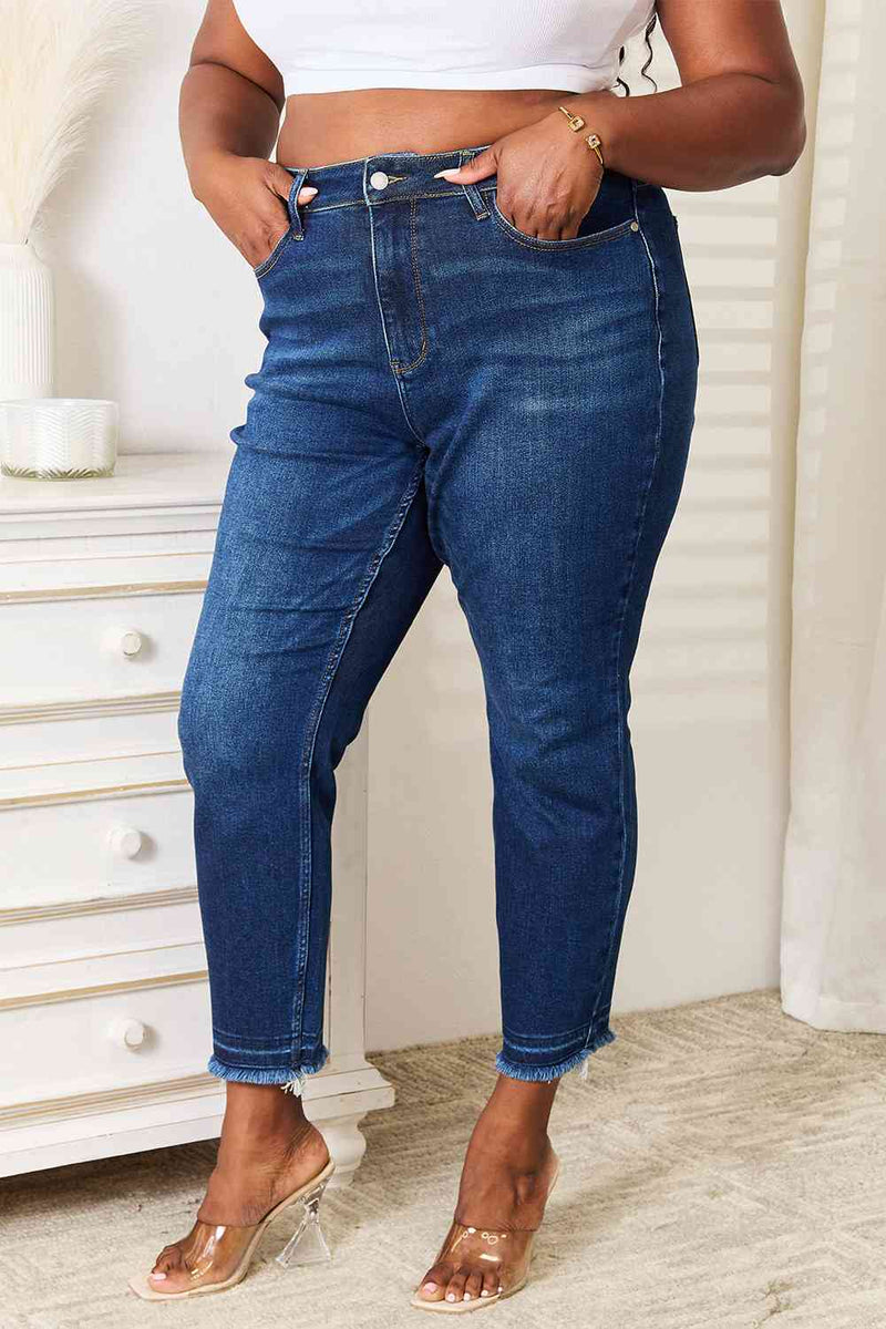 Judy Blue Full Size High Waist Released Hem Slit Jeans - Brenlee The  Boutique 