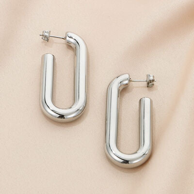 Stainless Steel Hinged Hoop Earrings - Brenlee The  Boutique 