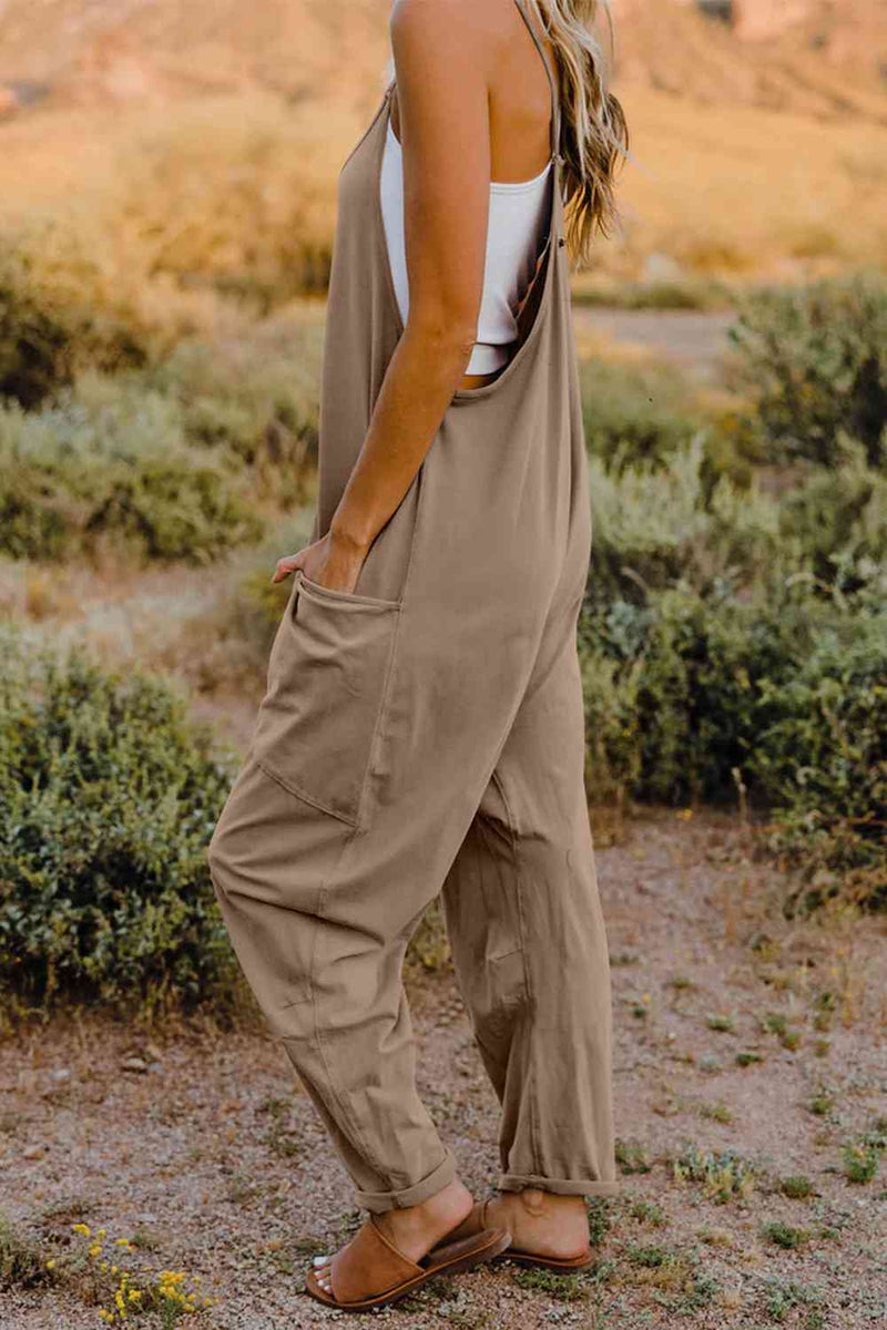 Double Take  V-Neck Sleeveless Jumpsuit with Pocket - Brenlee The  Boutique 