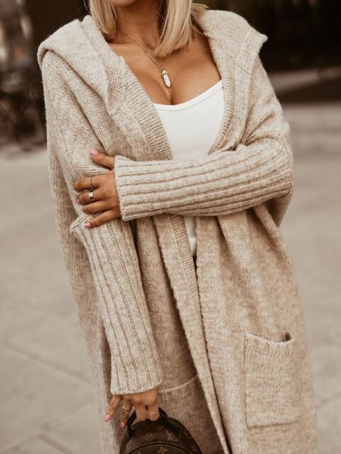 Full Size SIMPLY LIVE Hooded Cardigan - Brenlee The  Boutique 