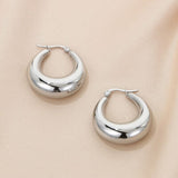 Stainless Steel Hinged Hoop Earrings - Brenlee The  Boutique 