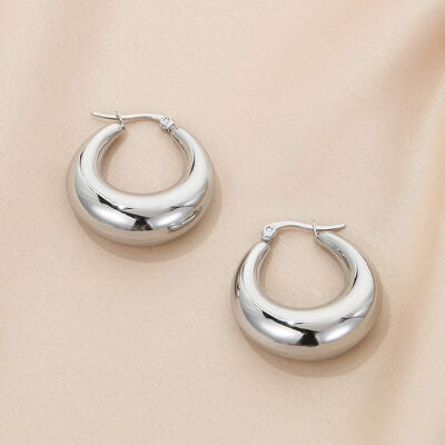 Stainless Steel Hinged Hoop Earrings - Brenlee The  Boutique 