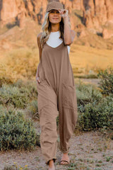 Double Take  V-Neck Sleeveless Jumpsuit with Pocket - Brenlee The  Boutique 