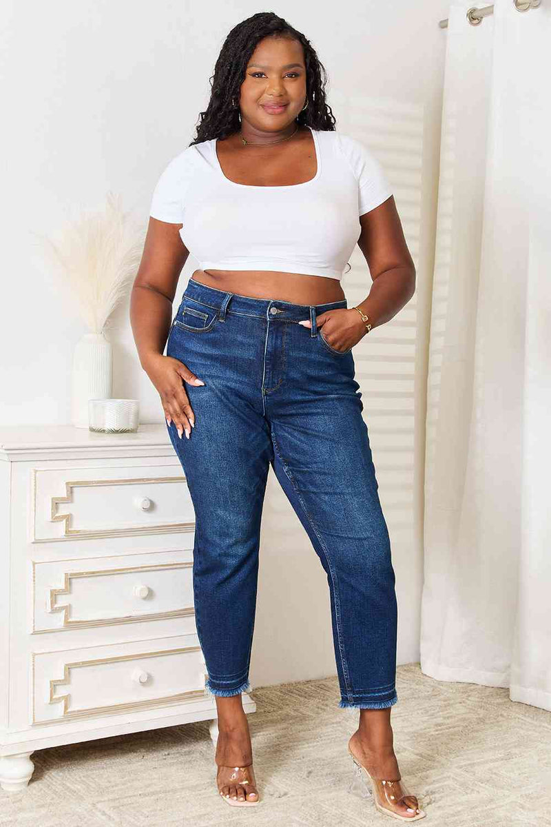 Judy Blue Full Size High Waist Released Hem Slit Jeans - Brenlee The  Boutique 