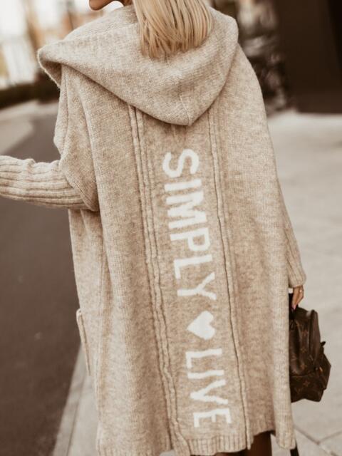 Full Size SIMPLY LIVE Hooded Cardigan - Brenlee The  Boutique 