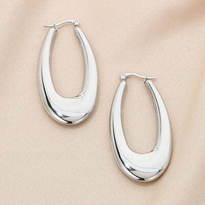 Stainless Steel Hinged Hoop Earrings - Brenlee The  Boutique 