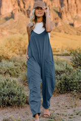 Double Take  V-Neck Sleeveless Jumpsuit with Pocket - Brenlee The  Boutique 